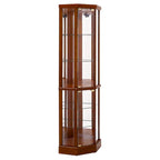 6 Shelf Lighted Corner Curio Cabinet(E26 light bulb not included)
