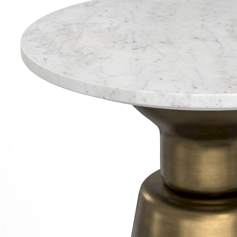 WYNDENHALL Viviana Modern 16 inch Wide Metal Side Table in Antique Brass - 16 inch Wide