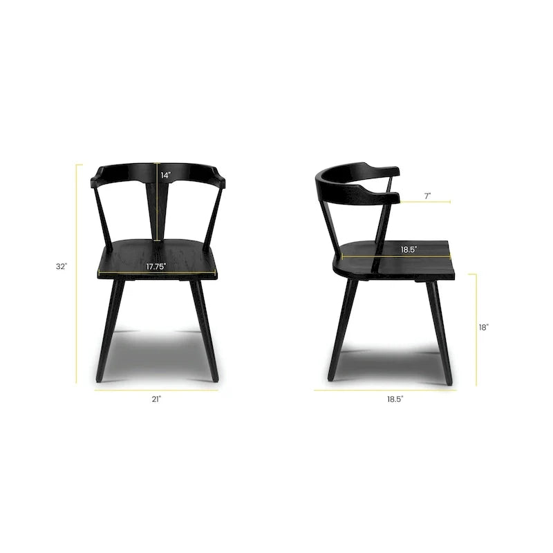 Poly & Bark Enzo Dining Chair - Solid Oak Wood