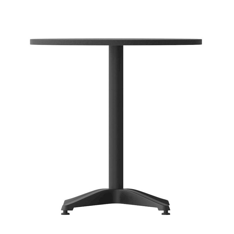 27.5  Round Aluminum Smooth Top Indoor-Outdoor Table with Base
