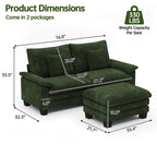 Modular Sectional Sofa, Comfy Cloud Couch Sectional Sofa with Ottoman, Deep Seat Sofa Sleeper for Living Room
