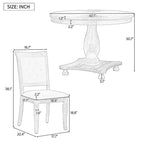 Lak Retro 5-Piece Dining Sets with Upholstered Chairs by GDFStudio