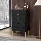 5 Drawer Dresser Chest End Table Storage Cabinet 23.6 W White/Back