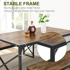 VECELO 3-pieces Dining Table with Bench, Dinning Room Table Set for 4-6, Kitchen Table with 2 Benches Dining Table Set