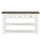 Wood Console Table with 3 Storage Drawers and 2 Shelves