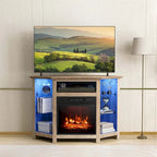 Costway Fireplace TV Stand w/ Led Lights & 18  Electric Fireplace for - See Details