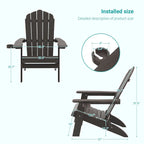 Bonosuki Set of 2 Folding Adirondack Chair Patio Fire Pit Chair