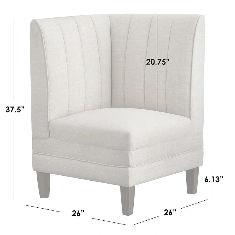 Lifestorey Kerrington 3-Piece Channel Back Upholstered Banquette Set