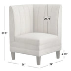 Lifestorey Kerrington 3-Piece Channel Back Upholstered Banquette Set