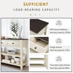 Retro Design Console Table with Two Open Shelves