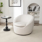 Swivel Barrel Chair - 360掳 Rotation - Boucle Fabric