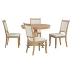 Lak Retro 5-Piece Dining Sets with Upholstered Chairs by GDFStudio