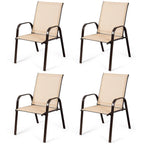 Costway 4PCS Patio Chairs Garden Deck Yard with Armrest - See Details