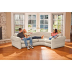 Intex Corner Sofa L-Shaped Inflatable Lounge Couch w/ Cupholders, Gray (2 Pack) - 26
