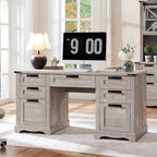 60 Farmhouse Executive Desk, Wood Home Office Desk, Computer Desk