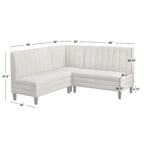 Lifestorey Kerrington 3-Piece Channel Back Upholstered Banquette Set