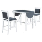 3-Piece Wood Counter Height Drop Leaf Dining Table Set