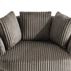 DREAMSIDEA 2 Set Recessed Arm Slipcovered Swivel Barrel Chair