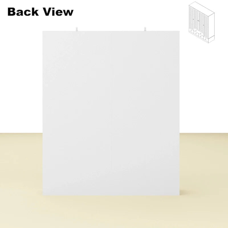 Wardrobe Armoire Closet 59W Large Freestanding Wardrobe Cabinet White