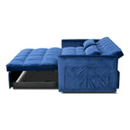 Modern Velvet Futon Loveseat with Reclining Backrest & Pockets, Seats 2 鈥?Dark Gray / Light Gray / Blue / Black