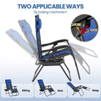 Yaheetech 2pcs 26in Padded Outdoor Zero Gravity Chair Patio Lounge Camping Chair with Armrests and Pillow