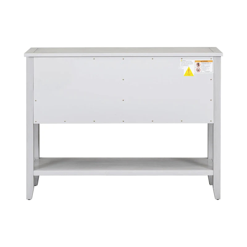 Retro Style Buffet Sideboard Wood Console Table with Bottom Shelf, Easy Assemble, for Living Room, Kitchen, Entryway