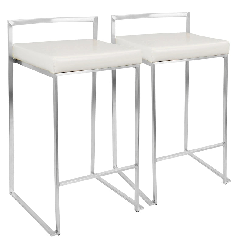 Silver Orchid Forrest Stainless Steel Stackable Fully Welded Counter Stool (Set of 2)