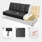 Homall Futon Sofa Bed Convertible Lounge Couch Sofa with Cupholders & Pillows