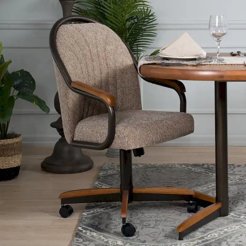 Casual Dining Swivel and Tilt Rolling Dining Chair - 38 Hx221/2 Wx22 D - 38 Hx24 Wx22 D