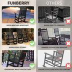 Vrakae All Weather Outdoor High Back Rocking Chair Set of 2
