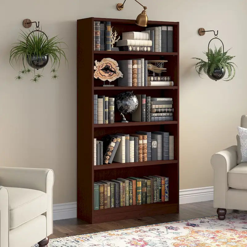 Universal Tall 5 Shelf Bookcase Storage by Bush Furniture