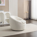 Swivel Barrel Chair - 360掳 Rotation - Boucle Fabric