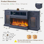 Farmhouse Electric Fireplace TV Stands up to 80, Entertainment Center