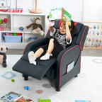 Gymax Kids Recliner Chair Ergonomic Leather Sofa Armchair w/Footrest