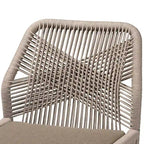 Modern Transitional-Style Rope-Woven Mahogany Dining Chair 鈥?Gray
