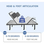Adjustable Bed with Wireless Remote, Hospital Bed Base with/without Mattress