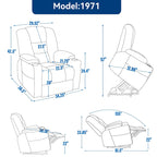 Power Lift Recliner Chair with Massage and Heat, Lazy Boy Overstuffed Wide Recliners w/USB, Type C Ports & 2 Steel Cup Holders