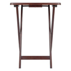 Set of 4 Rich Antique Walnut Folding Single Snack Tables 25.75