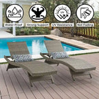 All Weather Wicker Chaise Lounge - Set of 2