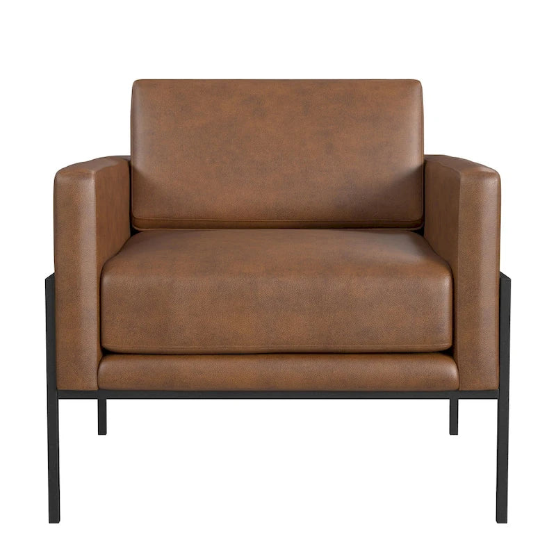 HomePop Modern Upholstered Club Chair w/Metal Frame