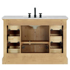 Hervas Bath Vanity with Natural Marble Top without Mirror