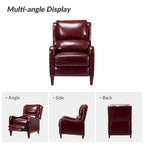 Brigida Modern Genuine Leather Nailhead Trim Recliner with Adjustable Footrest Set of 2 by HULALA HOME