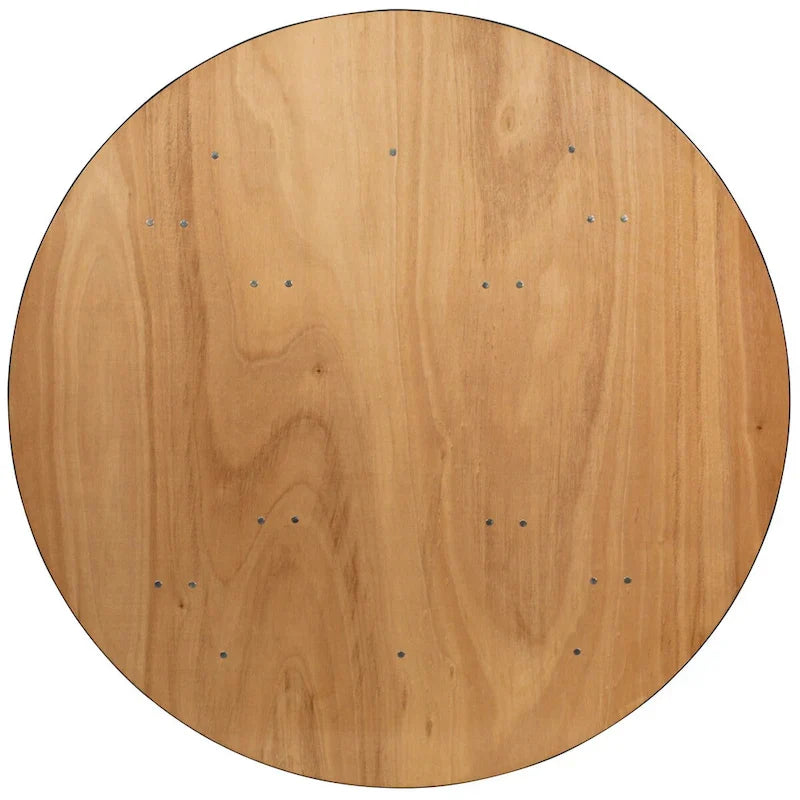 60-inch Round Wood Folding Banquet Table with Finished Top