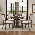 Lak Retro 5-Piece Dining Sets with Upholstered Chairs by GDFStudio