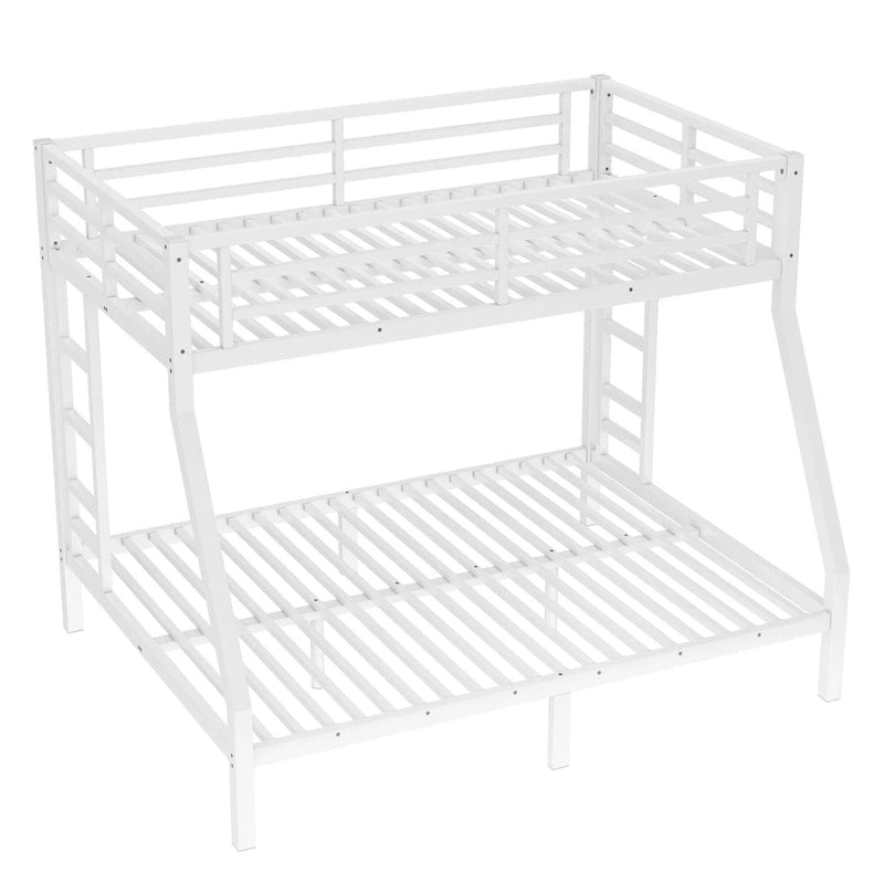 Metal Twin over Full Bunk Bed for Teens and Adults,Space-Saving/Noise Reduced/No Box Spring Needed, White