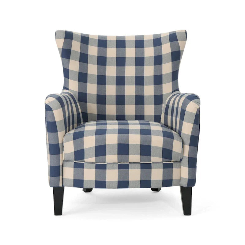 Modern Retro 30.25 High Back Upholstered Arm Chair with Wood Legs for Living Room