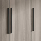 Wardrobe Armoire Wooden Closet Cabinet 6 Storage Cube and Hanging Rod
