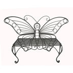 Antique Black Metal Butterfly Bench