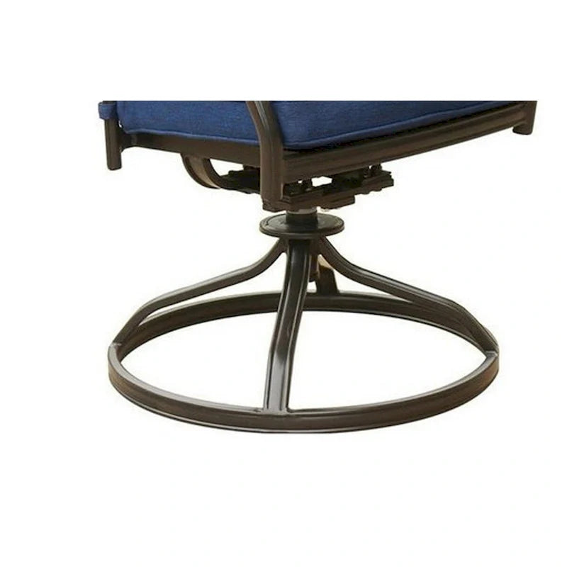 Wynn 25 Inch Modern Patio Dining Swivel Chair with Cushion, Set of 2, Blue