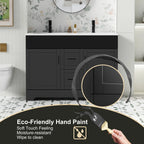 Wavy Line 30/36/48 Bathroom Vanity Set with Sink & Faucet